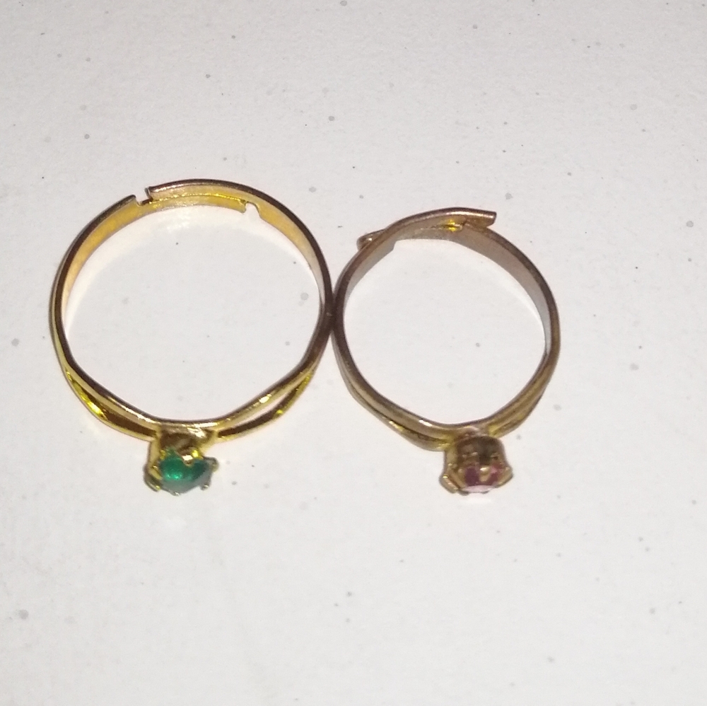 Pink and Teal Rings - Picture 2 of 6
